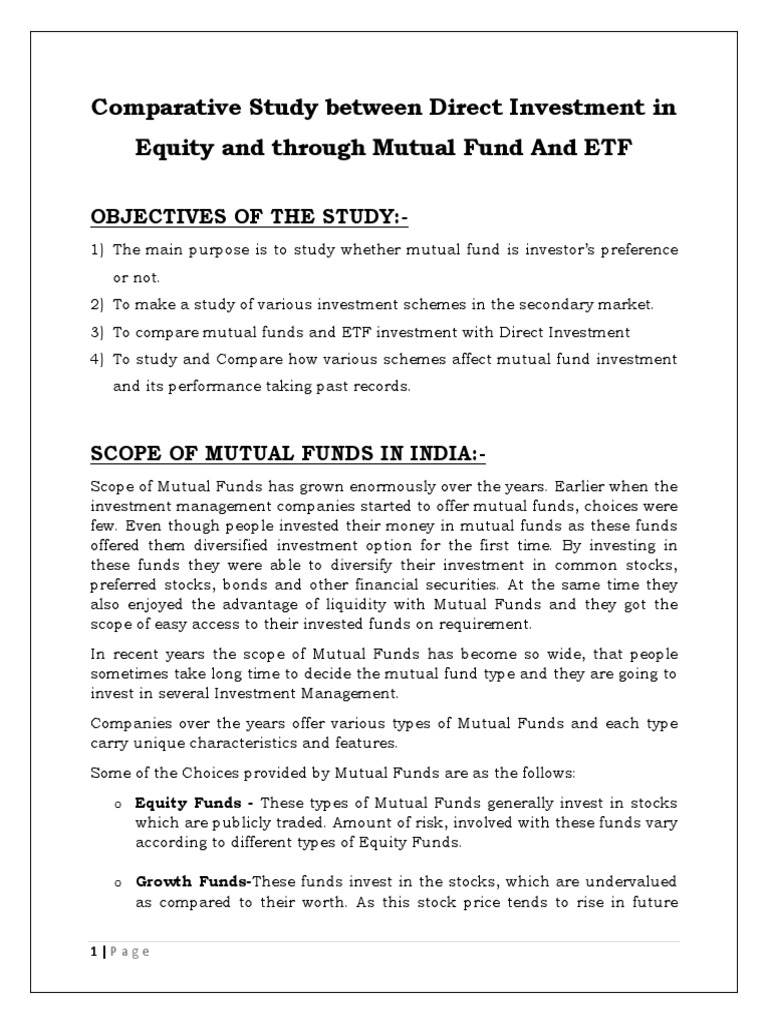 dissertation on mutual funds how to invest in equity